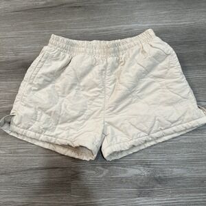 Sacre Womens Shorts Tan Size L Puffer Athletic Elastic Waist